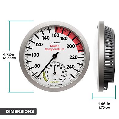 La Crosse Technology Slimline Analog Sauna Thermometer & Hygrometer