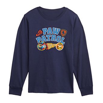 Toddler Boy Paw Patrol Collegiate Patches Long Sleeve Long Sleeve Graphic Tee