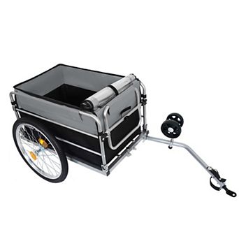 BAOURE Heavy Duty Steel Bike Cargo Trailer with Waterproof Cover High Weight Capacity