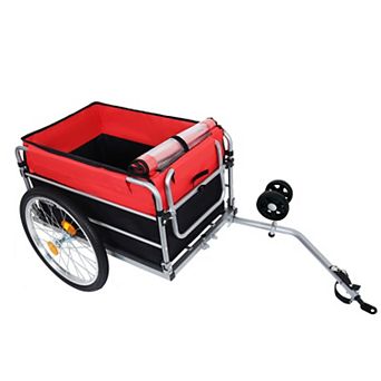 BAOURE Heavy Duty Steel Bike Cargo Trailer with Waterproof Cover High Weight Capacity