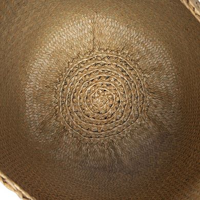 Hello Honey Round Seagrass Storage Baskets with Handles, Natural, Set of 2