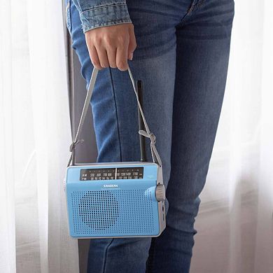 Sangean PR-D6 AM/FM Compact Analog Portable Radio with Rugged Design Analog Tuning