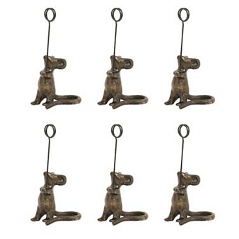Hello Honey Cast Iron Mouse Card Holders with Distressed Finish, Set of 6