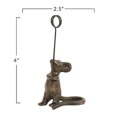 Hello Honey Cast Iron Mouse Card Holders with Distressed Finish, Set of 6
