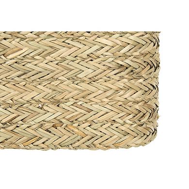 Hello Honey Handwoven Seagrass Wall Mount Baskets with Handles, Natural, Set of 2