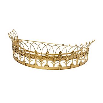 Hello Honey Decorative Metal Curtain or Canopy Crown, Gold Finish