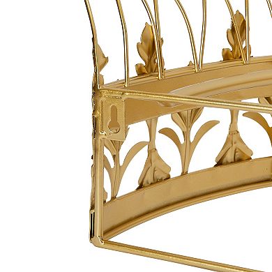 Hello Honey Decorative Metal Curtain or Canopy Crown, Gold Finish