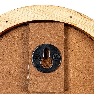 Hello Honey Wavy Round Mirror with Scalloped Wooden Frame