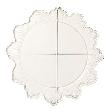 Hello Honey Wavy Rectangular Mirror with Scalloped Wooden Frame