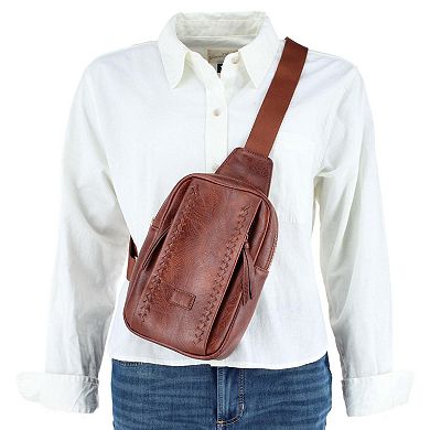 CTM Women's Western Lace Sling Crossbody Bag