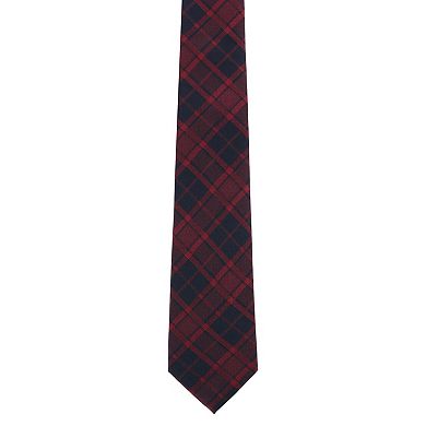 Trafalgar Kincade Red Blackwatch Plaid Silk Necktie