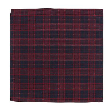 Trafalgar Kincade Red Blackwatch Plaid Silk Pocket Square
