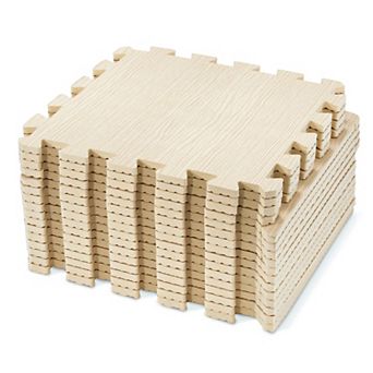 Sorbus 3/8-inch Wood Grain Interlocking Foam Floor Tiles w/ Borders (16 Tiles,16 Sq ft)