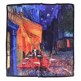 The Magic Scarf Company Women's Van Gogh Cafe Terrace Print Silky Square Scarf