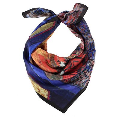 The Magic Scarf Company Women's Van Gogh Cafe Terrace Print Silky Square Scarf