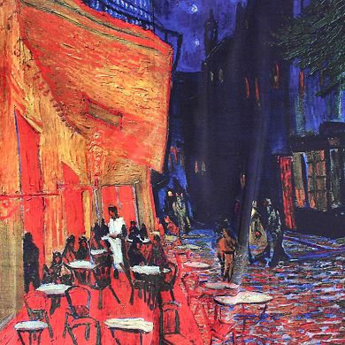The Magic Scarf Company Women's Van Gogh Cafe Terrace Print Silky Square Scarf