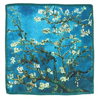 The Magic Scarf Company Women's Van Gogh Almond Blossoms Print Silky Square Scarf