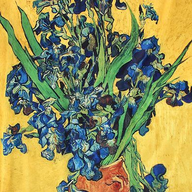 The Magic Scarf Company Women's Van Gogh Irises Yellow Print Silky Square Scarf