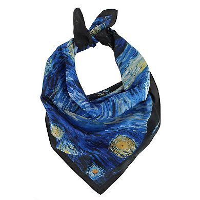 The Magic Scarf Company Women's Van Gogh Starry Night Print Silky Square Scarf