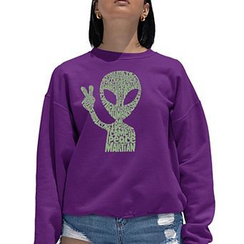 Peace Alien - Women's Word Art Crewneck Sweatshirt