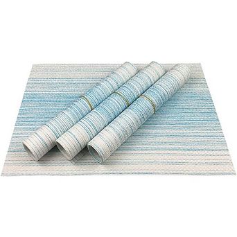 Durable Woven Vinyl Placemats Set of 4 Washable Heat Resistant Non-Slip