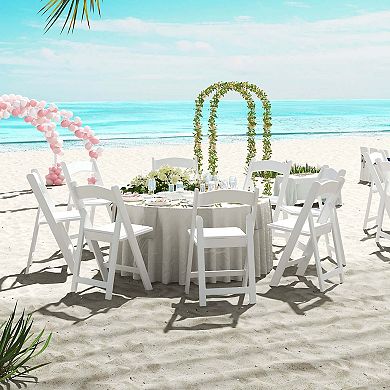 Costway Resin Folding Chairs with Padded Seat All-Weather Resin Frame Patio