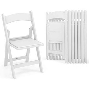 Costway Resin Folding Chairs with Padded Seat All-Weather Resin Frame Patio