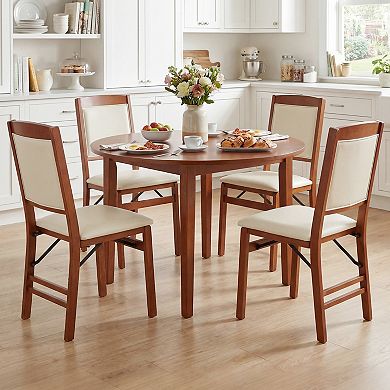 Costway Folding Chairs Foldable Chairs with PVC Padded Seat & High Backrest