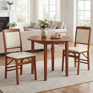 Costway Folding Chairs Foldable Chairs with PVC Padded Seat & High Backrest