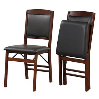 Costway Folding Chairs Foldable Chairs with PVC Padded Seat & High Backrest