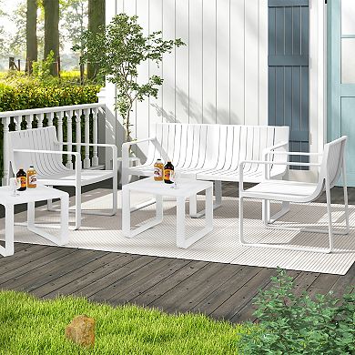 Costway Patio Chairs Set of 2 Weather-resistant Plastic Outdoor Armchairs
