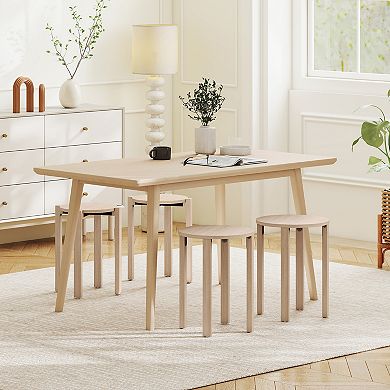 Costway Stackable Stools Set of 4 with Rolling Base, Locking Casters for Kitchen Apartments