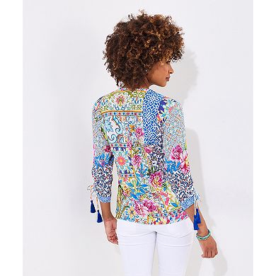 Joe Browns Women's Plus Size Notch Neck Boho Blouse