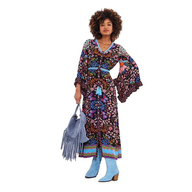 joe brown plus size dresses Browns Women's Groovy Tassel Midi Dress Midi dress Scoop neck Out Of Stock Dakota Modest Embroidered Bridesmaid Size:48 Regular Jacket+42 Waist Adjust 38to44)Height: 5'7