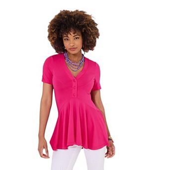 Joe Browns Women's Plus Size Short Sleeve Babydoll Tunic
