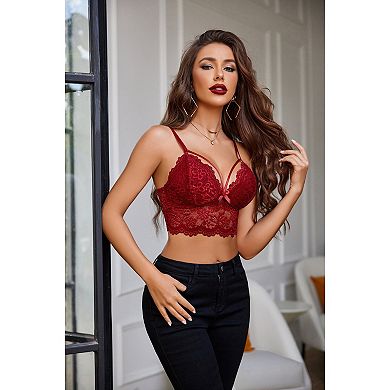 Avidlove Bralette for Women Lace Spaghetti Adjustable Strap Summer Y2K Tank Top V Neck Camisole