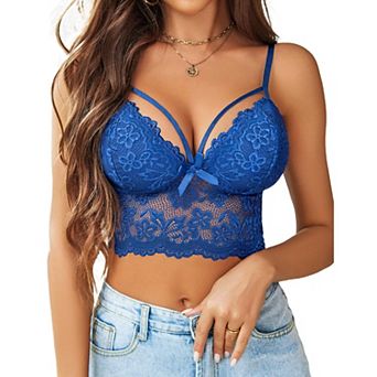 Avidlove Bralette for Women Lace Spaghetti Adjustable Strap Summer Y2K Tank Top V Neck Camisole