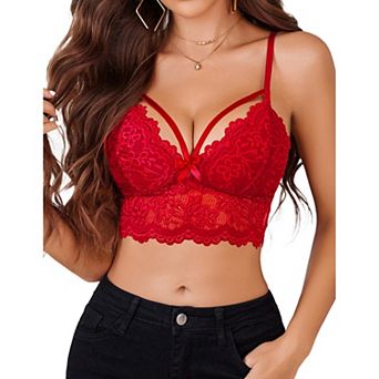 Avidlove Bralette for Women Lace Spaghetti Adjustable Strap Summer Y2K Tank Top V Neck Camisole
