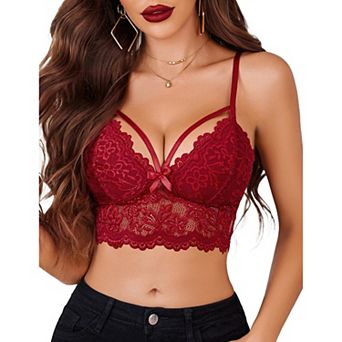 Avidlove Bralette for Women Lace Spaghetti Adjustable Strap Summer Y2K Tank Top V Neck Camisole