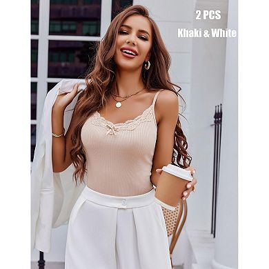 Avidlove Womens Camisoles Pack Tank Top V Neck Undershirts Adjustable Spaghetti Strap Cami Tops