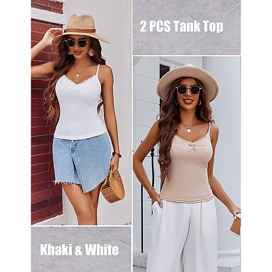 Avidlove Womens Camisoles Pack Tank Top V Neck Undershirts Adjustable Spaghetti Strap Cami Tops
