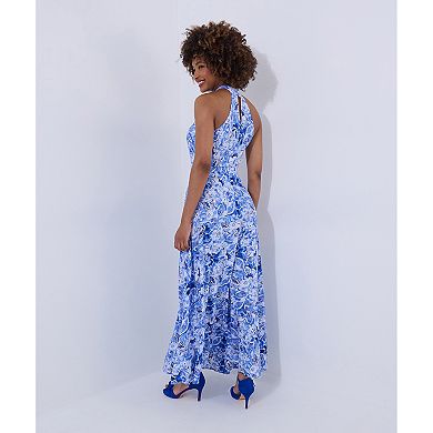 Joe Browns Women's Plus Size Floral Print Halter Dress