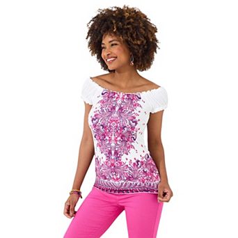 Joe Browns Women's Plus Size Off The Shoulder Tee