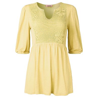 Joe Browns Women's Plus Size Notch Neck Babydoll Tee