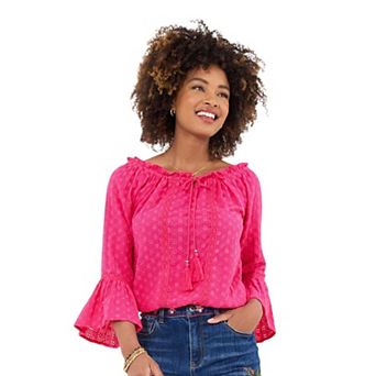 Joe Browns Women's Plus Size Bell Sleeve Eyelet Blouse