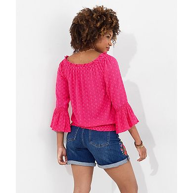 Joe Browns Women's Plus Size Bell Sleeve Eyelet Blouse