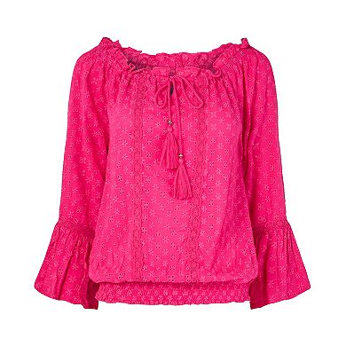 Joe Browns Women's Plus Size Bell Sleeve Eyelet Blouse