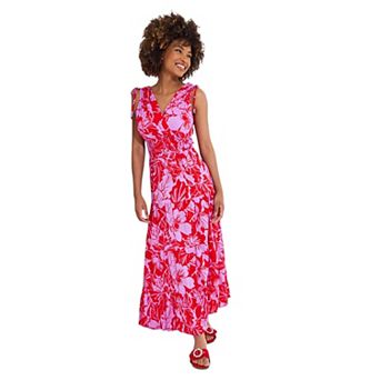 Joe Browns Women's Plus Size Summer Faux Wrap Maxi Dress