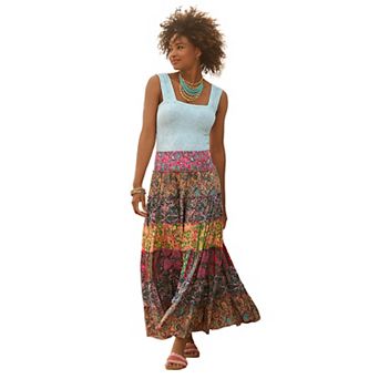 Joe Browns Women's Plus Size Smocked Waist Maxi Skirt