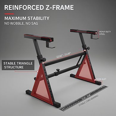 Heavy Duty Folding Z Keyboard Stand, Adjustable Width/Height Foam Padded Arms